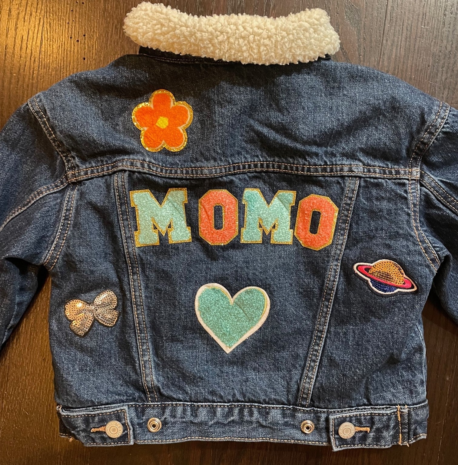 Baby Hand Painted Denim Jacket - Details and Swirls